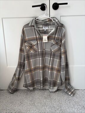 Men’s Sperry Gray & Tan Plaid Button-Up Shirt